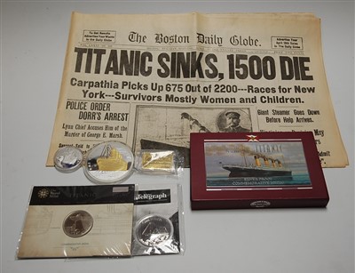 Lot 343 - A small collection of Titanic memorabilia, to...