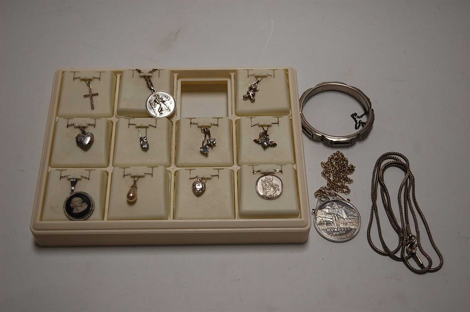 Lot 357 - A collection of mainly silver and white metal...