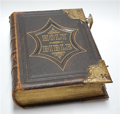 Lot 384 - A Victorian leather bound and brass mounted...