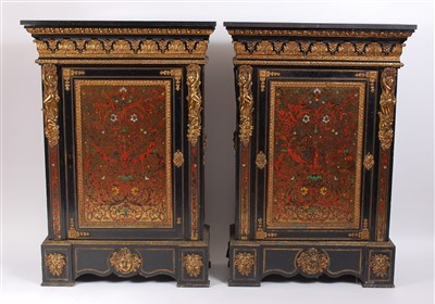 Lot 1492 - A pair of 19th century ebony and tortoiseshell...