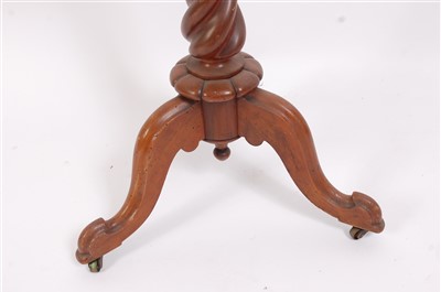Lot 1479 - A Victorian figured walnut pedestal teapoy,...