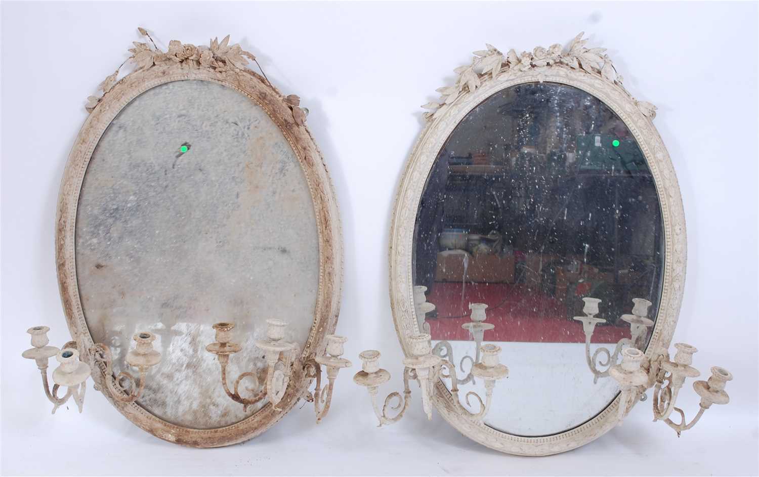 Lot 1431 - A pair of Victorian white painted and moulded...