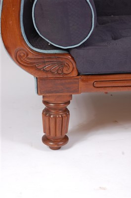 Lot 1491 - A William IV mahogany double scroll end settee,...