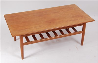 Lot 487 - A Danish 1960s teak rectangular coffee table,...