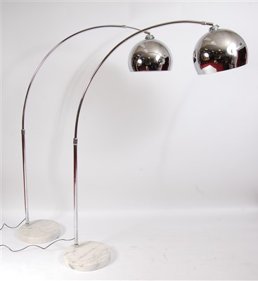 Lot 518 - A pair of contemporary tubular chrome arc...