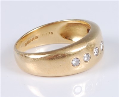 Lot 1229 - An 18ct yellow gold seven stone diamond Gypsy...