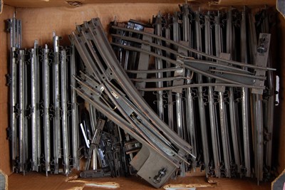 Lot 299 - Box of Hornby 0 gauge electric 3-rail track,...