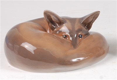 Lot 41 - A Royal Copenhagen porcelain model of a Fox...