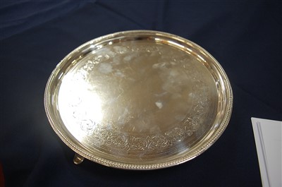 Lot 1138 - A George III silver salver, having a gadrooned...