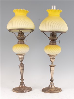 Lot 1268 - A pair of late Victorian silver candlesticks,...