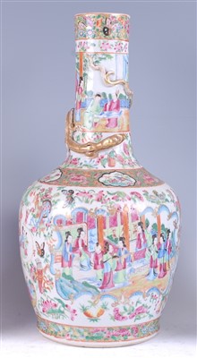 Lot 1312 - A 19th century Chinese Canton bottle vase,...