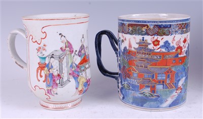 Lot 1314 - An 18th century Chinese export tankard,...