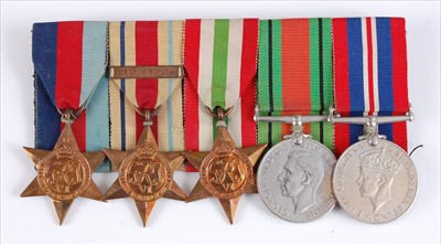 Lot 169 - A group of five WW II medals to include