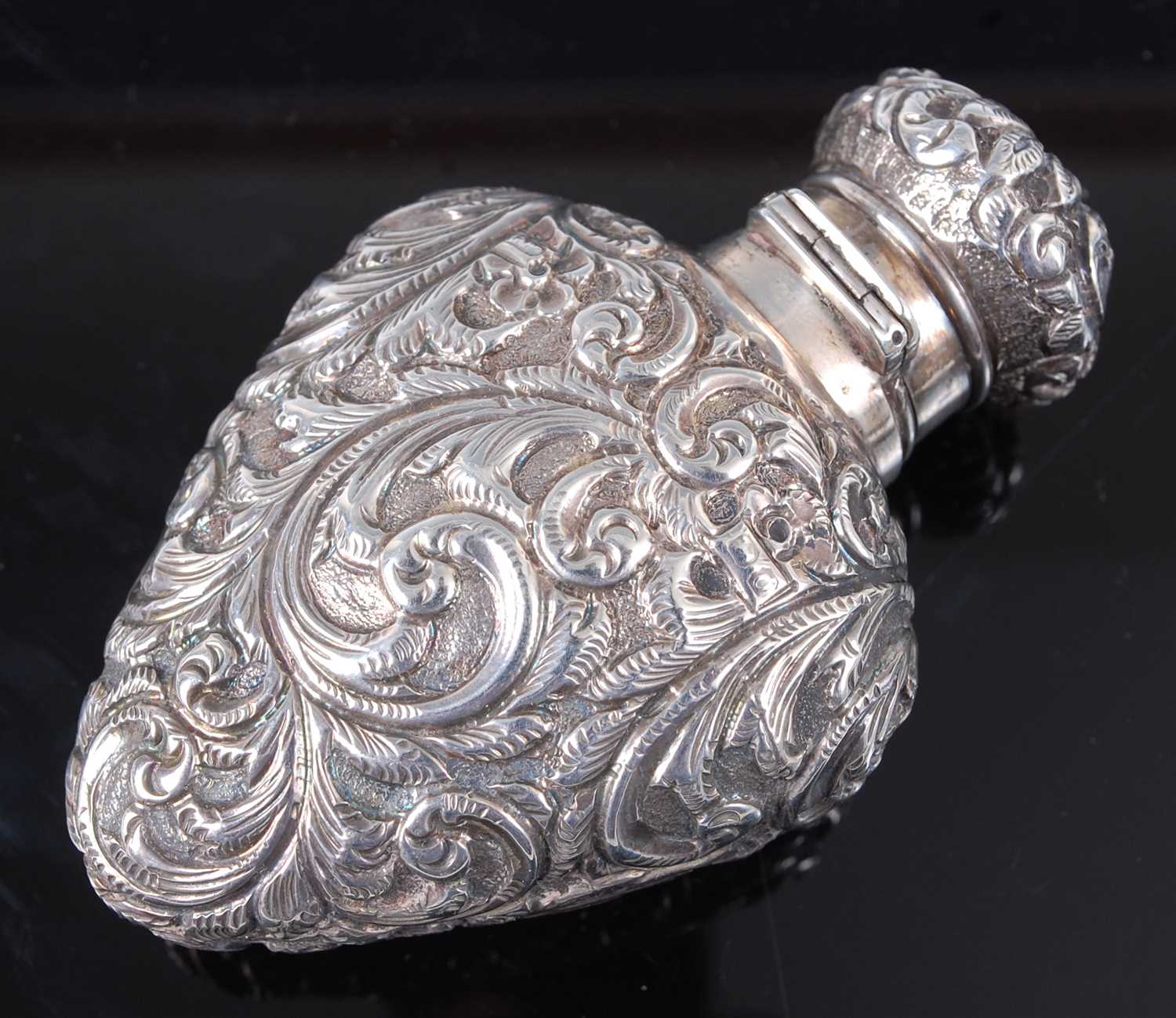 Lot 1128 - A Victorian silver scent bottle, the whole...