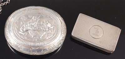 Lot 1131 - An early 20th century Dutch silver snuff box,...