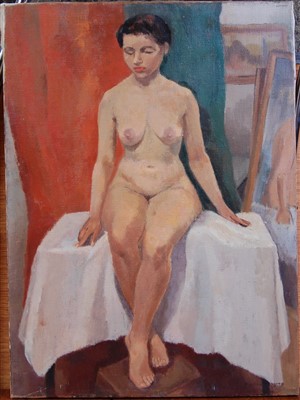Lot 350 - Rosina Rogers (1918-2011) - Seated female nude,...