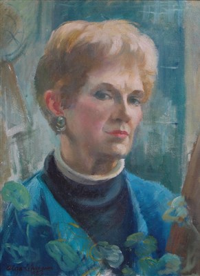 Lot 375 - Olga Lehmann (1912-2001) - Self portrait, oil...