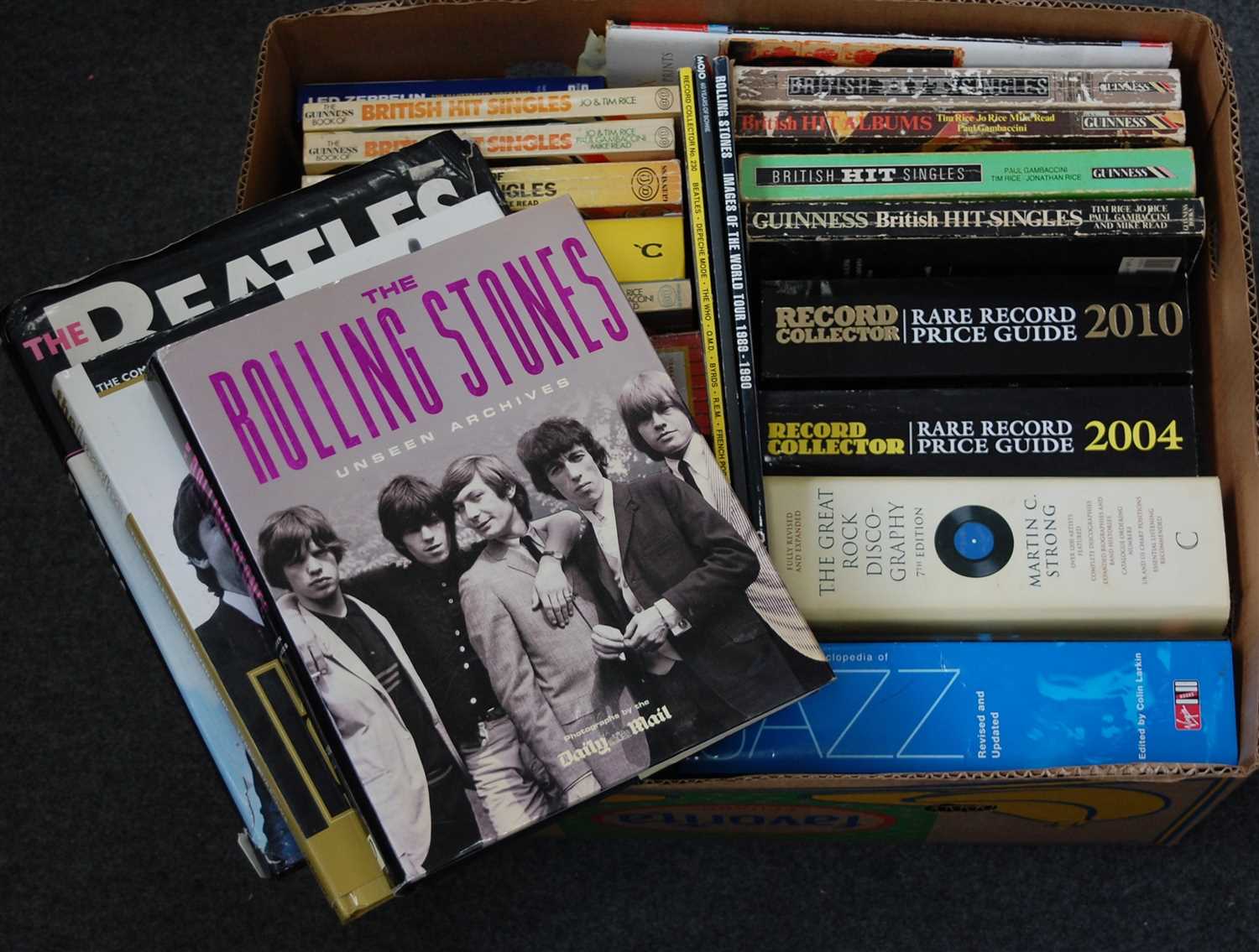 Lot 642 - A box of music/record related books and magazines to include