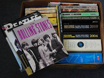 Lot 642 - A box of music/record related books and magazines to include