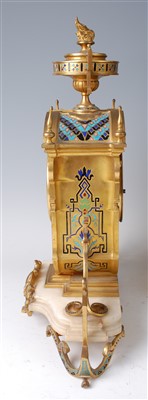 Lot 1385 - A French gilt bronze and champleve enamel...