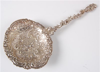 Lot 1150 - An early 20th century Dutch silver strainer,...
