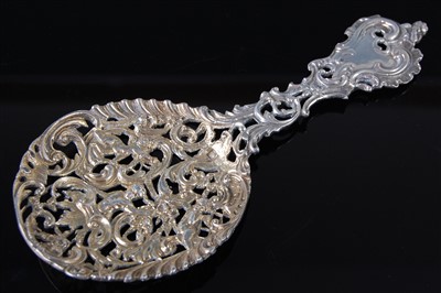 Lot 1152 - A late Victorian silver sifting spoon, the...