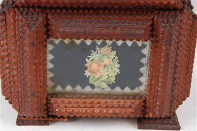 Lot 1262 - A late 19th century 'tramp art' box, of...
