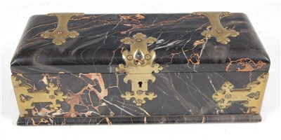 Lot 1263 - A late Victorian black variegated marble and...