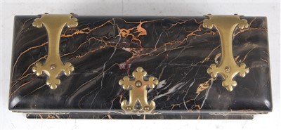 Lot 1263 - A late Victorian black variegated marble and...