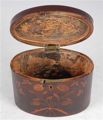 Lot 1261 - A George III fiddleback mahogany and floral...