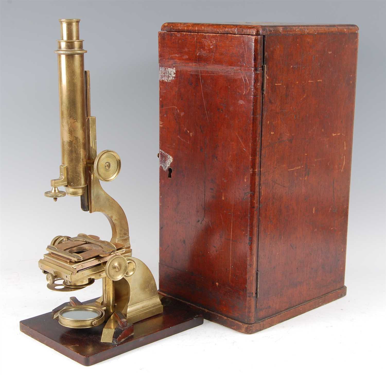 Lot 1299 - A 19th century lacquered brass monocular...