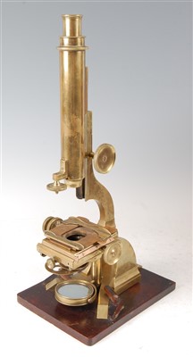 Lot 1299 - A 19th century lacquered brass monocular...