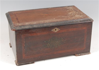 Lot 1300 - A circa 1900 Swiss rosewood cased music box,...