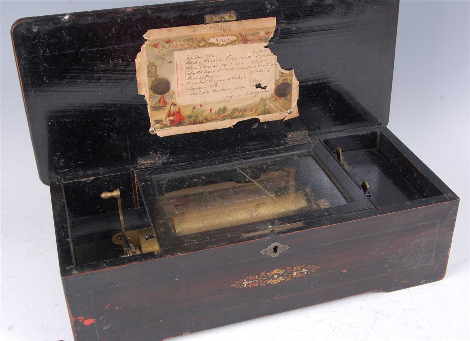 Lot 1301 - A circa 1900 Swiss rosewood cased music box,...