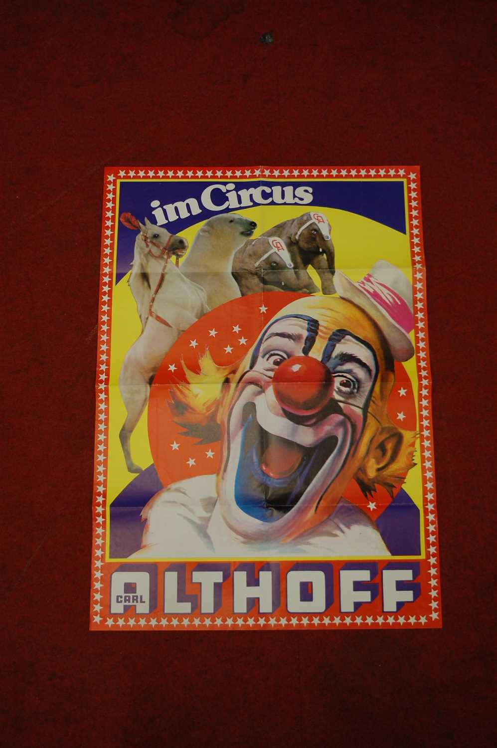 Lot 365 - A 1970's German promotional poster for Circus Carl Althoff, 1975,, 90 x 65cm