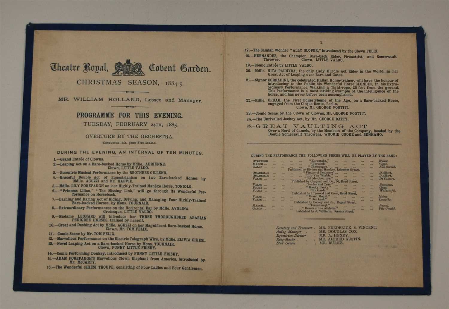 Lot 369 - A 19th century theatre programme