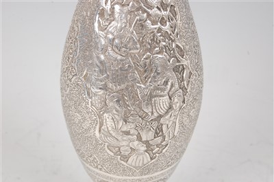 Lot 1321 - An early 20th century Persian white metal vase,...