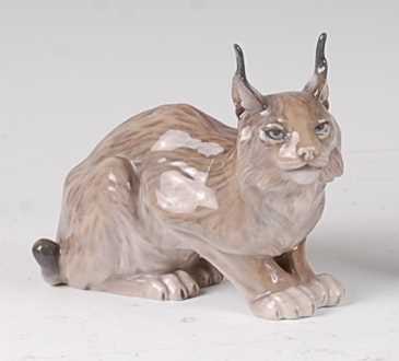 Lot 94 - A Royal Copenhagen porcelain model of Lynx,...