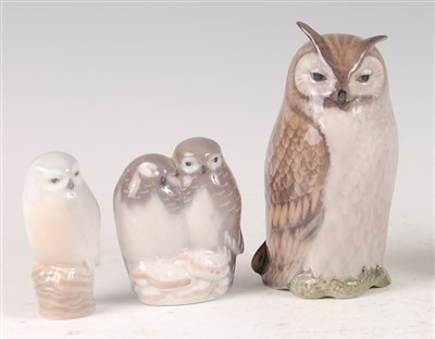 Lot 100 - A Royal Copenhagen porcelain model of an Owl,...