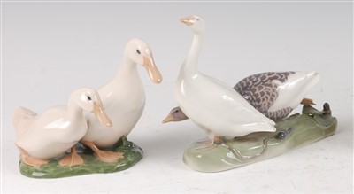 Lot 115 - A Royal Copenhagen porcelain model of Duck and...