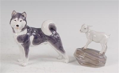 Lot 118 - A Royal Copenhagen porcelain model of a Husky...