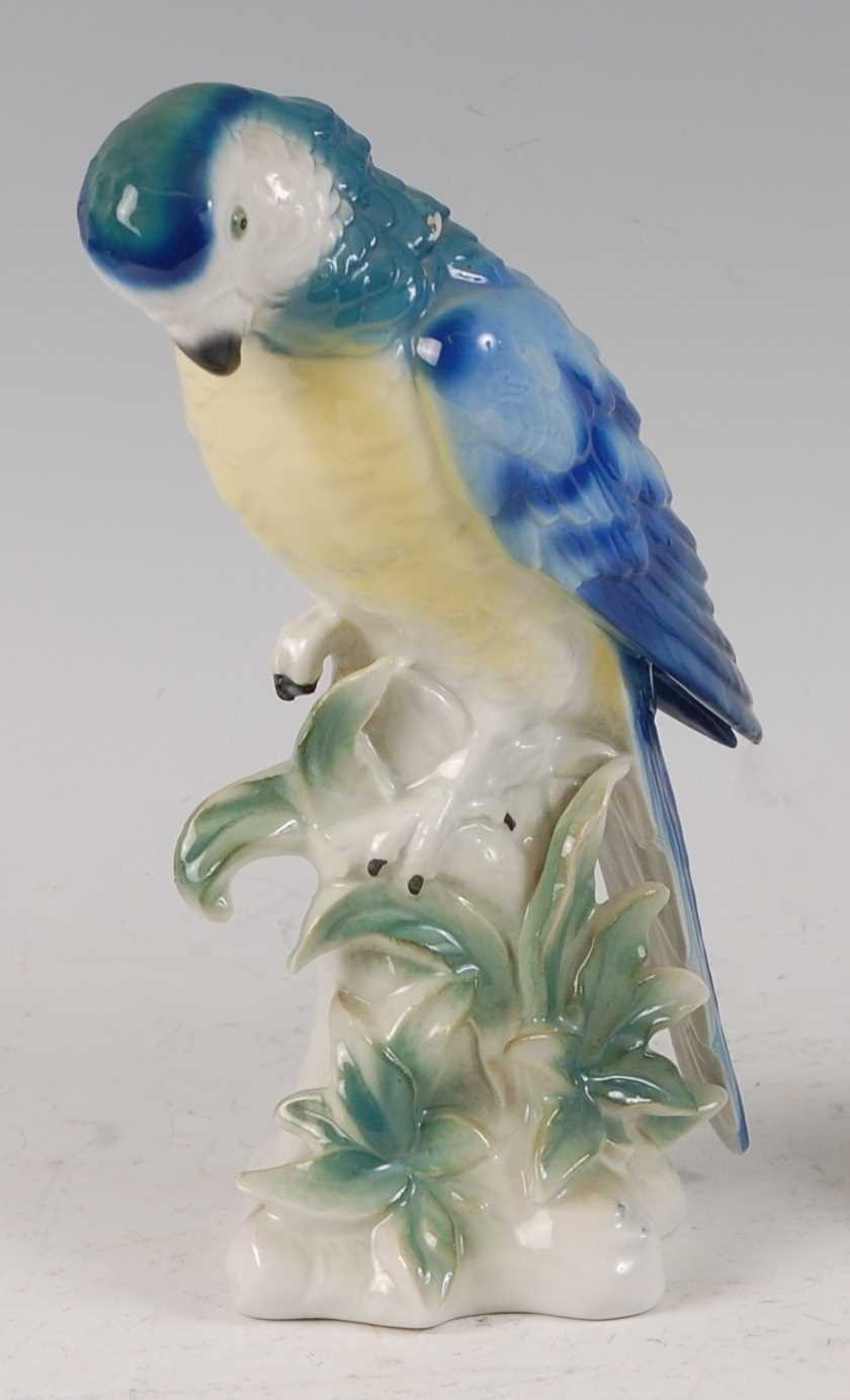 Lot 136 - Lippelsdorf - a porcelain model of a blue and...