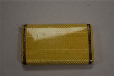 Lot 248 - An Art Deco silver and yellow guilloche enamel...
