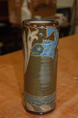 Lot 179 - A Royal Doulton Art Deco stoneware cylindrical...