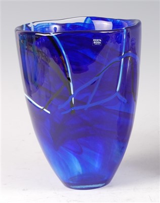 Lot 209 - Kosta Boda - a heavy art glass moulded vase,...