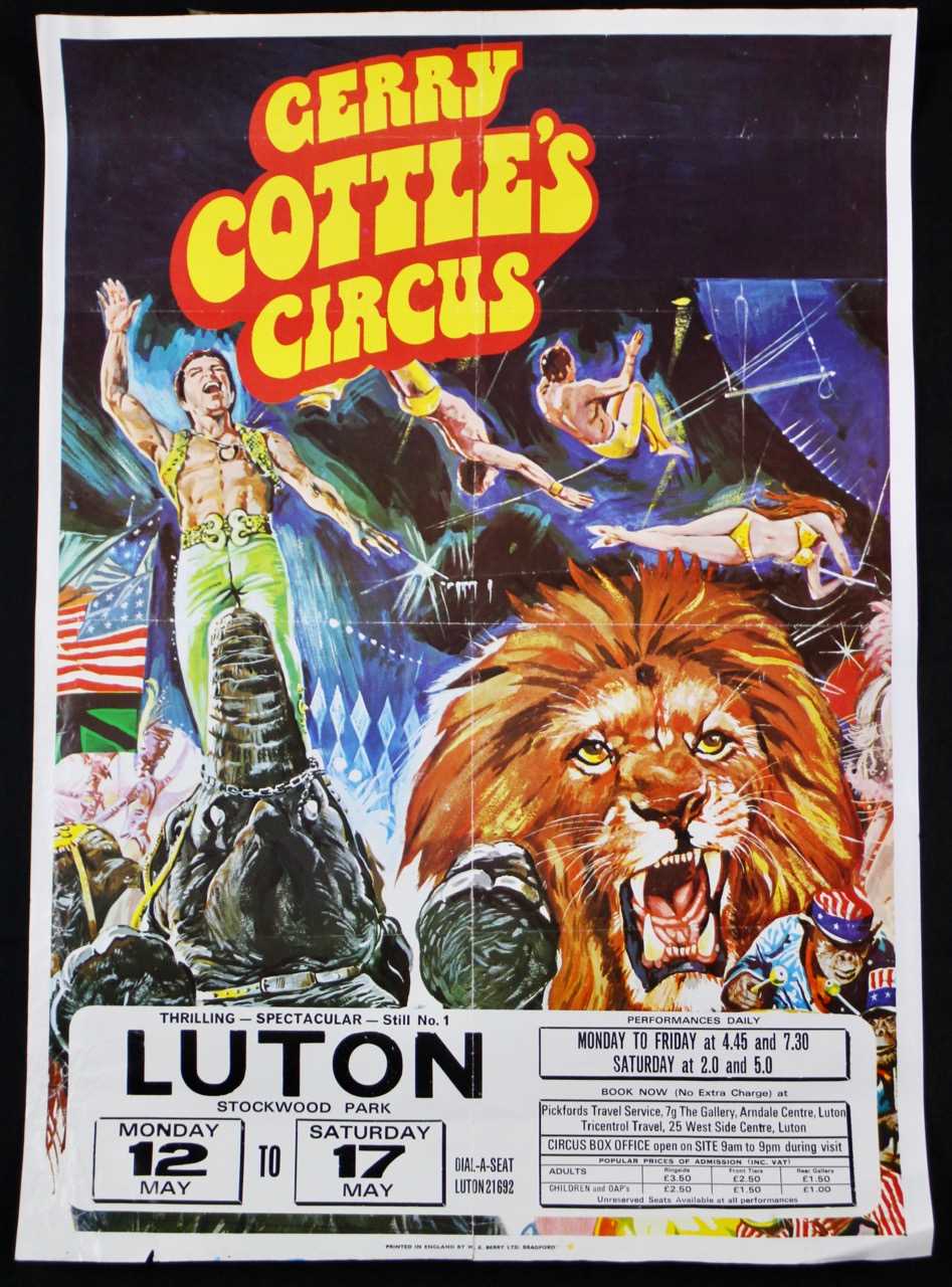 Lot 1 - 1970’s circus posters; Gerry Cottle, and...