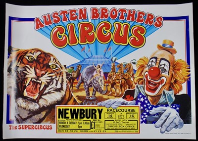 Lot 3 - Austen Brothers circus posters,1980’s, 64cm x...