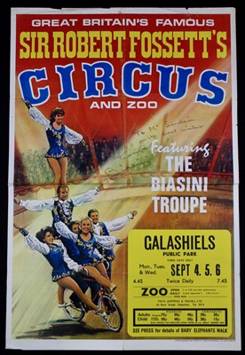 Lot 14 - Sir Robert Fossett’s circus posters, 1970’s,...