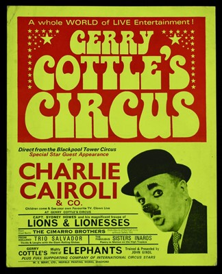 Lot 17 - Gerry Cottle’s circus poster, 1970’s starring...