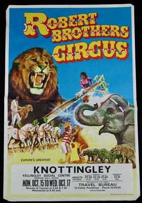 Lot 21 - Robert Brothers circus posters, 1970’s (5)
